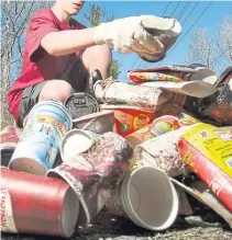  ?? MATHEW MCCARTHY WATERLOO REGION RECORD FILE PHOTO ?? For a second straight year, Nestlé and Tim Hortons have topped Greenpeace Canada’s plastic polluter list after an audit found most most single-use plastic waste leads back to a few brands.