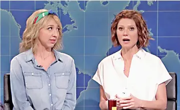  ??  ?? Heidi Gardner (left) and Gwyneth Paltrow on “Saturday Night Live”. — NBC