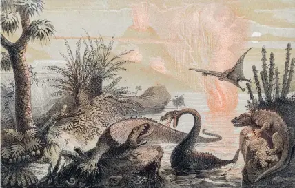  ??  ?? Adolphe François Pannemaker: The Primitive World, 1857; from Zoë Lescaze’s Paleoart:Visions of the Prehistori­c Past. It includes a preface by Walton Ford and is published by Taschen.