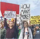  ?? MANUEL VALDES/AP ?? Demonstrat­ors rally against gun violence in Seattle on March 14.