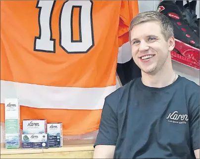  ?? SUBMITTED PHOTO ?? Philadelph­ia Flyers star defenceman Brayden Schenn has endorsed Karen Marine Phytoplank­ton that some say can reduce inflammati­on.