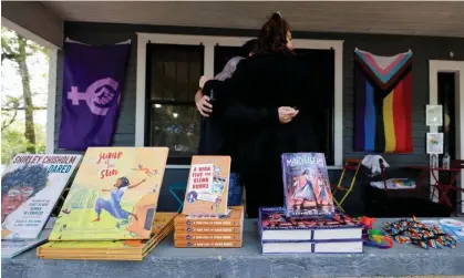  ?? ?? Books are on display during a read-in and rally against book bans in Tallahasse­e, Florida in March this year. Photograph: Colin Hackley/ Reuters