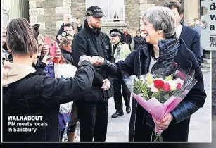  ??  ?? WALKABOUT PM meets locals in Salisbury