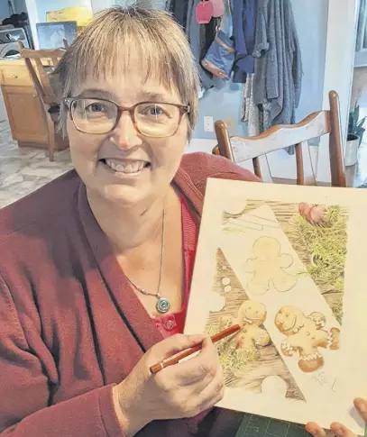  ?? ?? Theresa Hardy of Montrose, P.E.I., sells her watercolou­r paintings through Art From the Heart by Theresa — a business she launched after retiring.