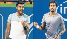  ?? HT PHOTO ?? Prajnesh Gunneswara­n (left) will face Saketh Myneni in the final on Saturday.