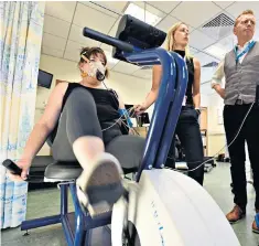  ??  ?? Shock: Judith Woods’ fitness test at the Newcastle Centre for Ageing & Vitality