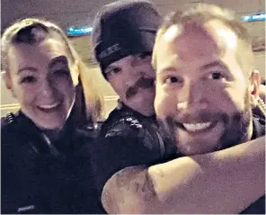  ??  ?? Officers Erica Marrero, Jaron Jones and Kyle Dittrich re-enact the chokehold used to subdue Elijah McClain