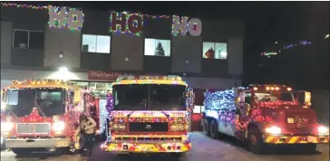  ?? Photo contribute­d ?? Every Christmas Eve since 1974, Peachland’s fire trucks are adorned with Christmas lights and are driven by volunteers up and down virtually every street in the town of 5,500. This year’s tour will proceed as planned tonight.