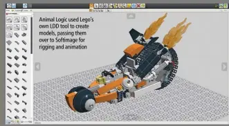  ??  ?? Animal Logic used Lego’s own LDD tool to create models, passing them over to Softimage for rigging and animation