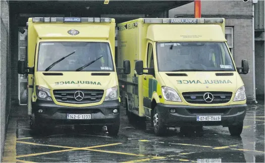  ?? ?? Ambulances at Sligo University Hospital.