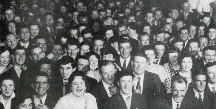  ??  ?? A happy group at a Cooley Show dance in the ‘Fifties.