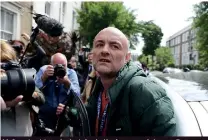  ?? (DM) ?? Mr Cummings (pictured today in London) has been accused of repeatedly travelling 270 miles from London to Durham to see his parents, while the public were told to stay at home