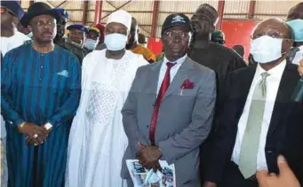  ??  ?? L-R: Governor, Anambra State, Willie Obiano; Kebbi State Governor, Atiku Bagudu; President / CEO, Coscharis Group, Cosmas Maduka,and Governor, Central Bank of Nigeria, Mr. Godwin Emefiele, at the inaugurati­on of the Ultra modern Coscharis Rice Mill in Igbariam, Anambra State... yesterday