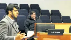  ?? ALLAN BENNER/ STANDARD STAFF ?? St. Catharines resident Al Jumaily discusses his concerns about racism, at Thursday's regional council meeting.