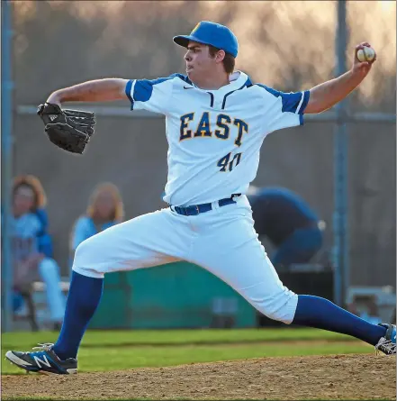  ?? PETE BANNAN — MEDIANEWS GROUP FILE ?? Downingtow­n East pitcher Grant Umberger is headed to Virginia Tech where he hopes to contribute right away as a freshman.