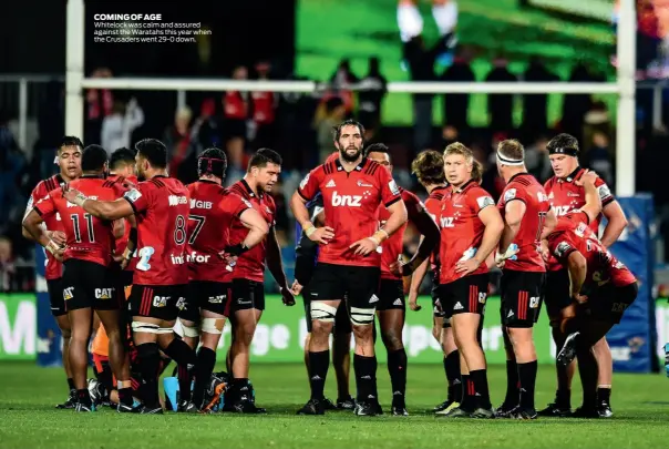  ??  ?? COMING OF AGE Whitelock was calm and assured against the Waratahs this year when the Crusaders went 29-0 down.