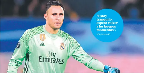  ??  ?? A dos semanas de enfrentar a Honduras, el portero costarrice­nse Keylor Navas vive el peor de sus momentos en el Real Madrid.