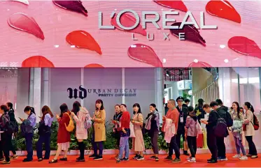  ??  ?? China will become the world’s largest market for L’oreal’s products in the near future, and the brand is expected to accelerate the arrival of more products on the market.