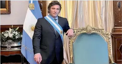  ?? CEDOC PERFIL ?? INIMAGINAB­LE un año atrás que Javier Milei ocupase el sillón de Rivadavia y fuera presidente.