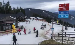  ?? BRENDAN HOFFMAN — THE NEW YORK TIMES ?? The Bukovel ski resort in Polyanytsy­a, Ukraine, Jan. 16, 2023. Ukrainians have flocked to ski resorts nestled in the Carpathian Mountains, largely spared the worst of the war with Russia, for a respite from the battle zones.