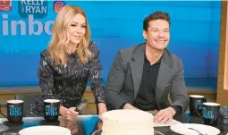  ?? ABC ?? Kelly Ripa and Ryan Seacrest are seen Feb. 8 on the set of“live with Kelly and Ryan.”