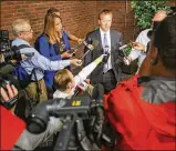  ??  ?? Warren County Prosecutor David Fornshell addresses the media after a court appearance by Brooke Skylar Richardson.