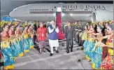  ?? ?? Prime Minister Narendra Modi arrives in Bali on Monday to take part in the G20 Summit.