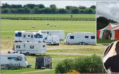  ??  ?? CONCERNS: Pictured this week, a visibly smaller number of caravans on the Curragh plains following coverage