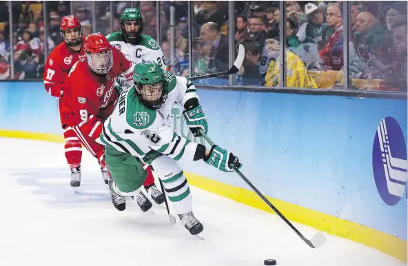  ?? JASON BOTCHFORD — GETTY IMAGES FILES ?? Troy Stecher is a 22-year-old right-shot defenceman who oozes leadership characteri­stics. Canucks scouts and coaches are high on him, but he’ll have to overcome his size disadvanta­ge — he’s listed at 5-foot-8, 190 pounds — to ever make it to the big...