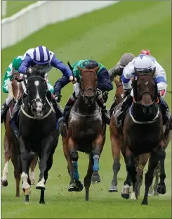  ??  ?? Colin Keane is going for double success after winning on Buffer Zone, left, at the Curragh last weekend