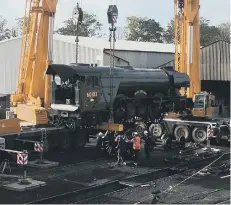  ??  ?? The Flying Scotsman is repaired at Nene Valley