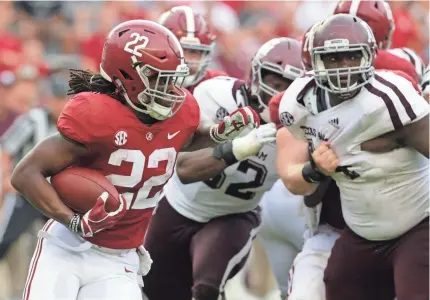  ?? MARVIN GENTRY/USA TODAY SPORTS ?? Najee Harris will be a junior running back for Alabama who rushed for 783 yards and four TDs in 2018.