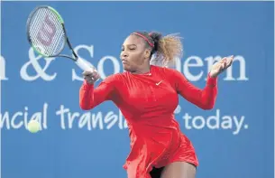  ?? AFP ?? Serena Williams returns a shot against Daria Gavrilova in Cincinnati.