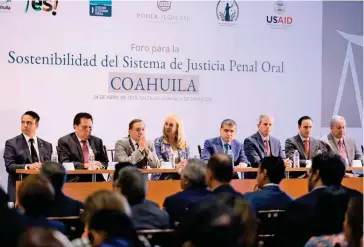  ?? /CORTESÍA ?? Miguel Ángel Riquelme Solís, inauguró el Foro para la Sostenibil­idad del Sistema de Justicia Penal