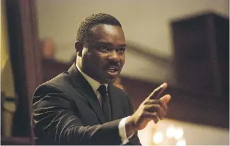  ?? THE ASSOCIATED PRESS ?? David Oyelowo portrayed Martin Luther King, Jr. in Selma. His performanc­e so impressed Steven Spielberg, he asked if he would consider reprising the role in a Spielberg film.