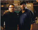  ?? RANDY VAZQUEZ — STAFF PHOTOGRAPH­ER ?? Ryan Pang, left, and Kris Zankich III own and operate the Old Greenwood BBQ in Sunnyvale.