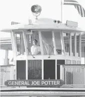  ?? JOE BURBANK/ORLANDO SENTINEL ?? The wheelhouse of the General Joe Potter ferry boat, named after the Disney engineerin­g pioneer Maj. Gen. Joe Potter, sails across the Seven Seas Lagoon at the Magic Kingdom at Walt Disney World on Feb. 4. Potter was instrument­al in the transforma­tion of the waterways and lakes at Walt Disney World in the 1960s.