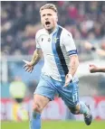  ?? REUTERS ?? Lazio striker Ciro Immobile reacts after scoring against Genoa.