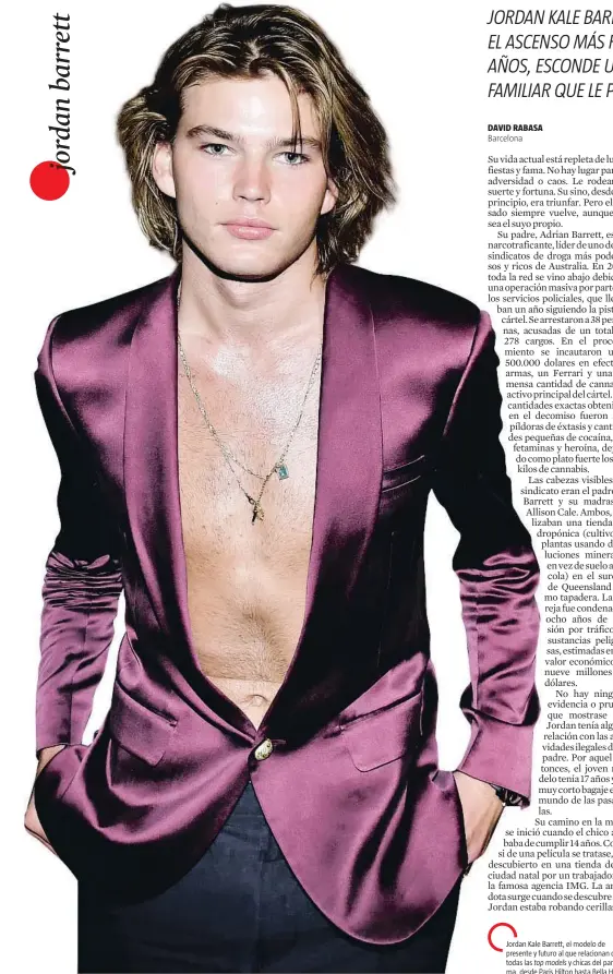  ??  ?? Jordan Kale Barrett, el modelo de presente y futuro al que relacionan con todas las top models y chicas del panorama, desde Paris Hilton hasta Bella Hadid