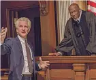  ??  ?? Lou, with co-star Matthew Modine, plays Judge George Taylor in Foster Boy, bowing on Sept. 25. The reality-based courtroom drama sheds light on abuses in the for-profit foster care system.