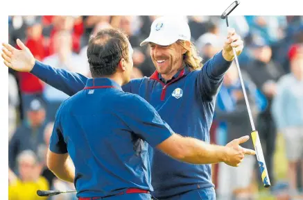 ?? Photo / Getty Images ?? Francesco Molinari and Tommy Fleetwood were the only players to win their first three games.