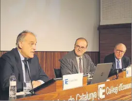  ?? FOTO: CEC ?? Javier Tebas expuso la situación económica de LaLiga y su estrategia de expansión.