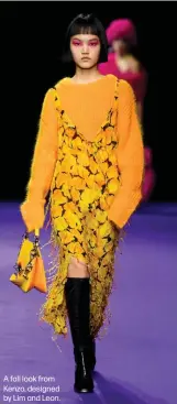 ??  ?? A fall look from Kenzo, designed by Lim and Leon.