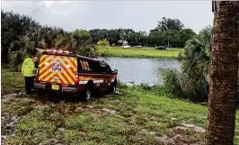  ?? BROWARD COUNTY SHERIFF’S OFFICE ?? William Travieso is one of two people who died Thanksgivi­ng Day when the car the two men were in drove into this retention pond in Broward County, just south of Boca Raton, authoritie­s said.