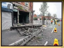  ??  ?? ®Ê BATTERED: Damage caused by hurricane Ophelia – and yellow sky above the Houses of Parliament yesterday