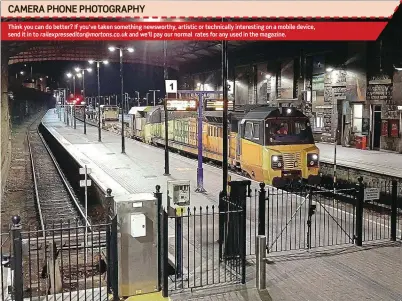  ??  ?? Colas' No. 70812 rests on the blocks at Penzance on August 29 after arriving with a with rail train from Westbury bound for St Austell. Andrew Triggs