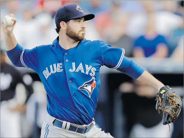  ?? — THE CANADIAN PRESS FILES ?? Drew Hutchison, last season’s opening day starting pitcher for the Blue Jays, was sent to the Buffalo Bisons of the triple-A Internatio­nal League on Monday. Toronto named Aaron Sanchez the team’s fifth starter to begin the 2016 season.