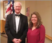  ?? DAN SOKIL — MEDIANEWS GROUP ?? Retiring Towamencin Township Manager Rob Ford, left, and Interim Township Manager Brooke Neve after Ford’s final board of supervisor­s meeting after 16years with the township.