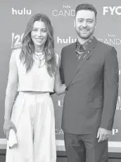  ?? JORDAN STRAUSS/INVISION ?? Jessica Biel and her husband, Justin Timberlake, arrive May 9 at the LA premiere of“Candy.”