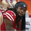  ?? NHAT V. MEYER — STAFF PHOTOGRAPH­ER ?? Former Seahawks star Richard Sherman returns with the 49ers to Seattle to face his former team.